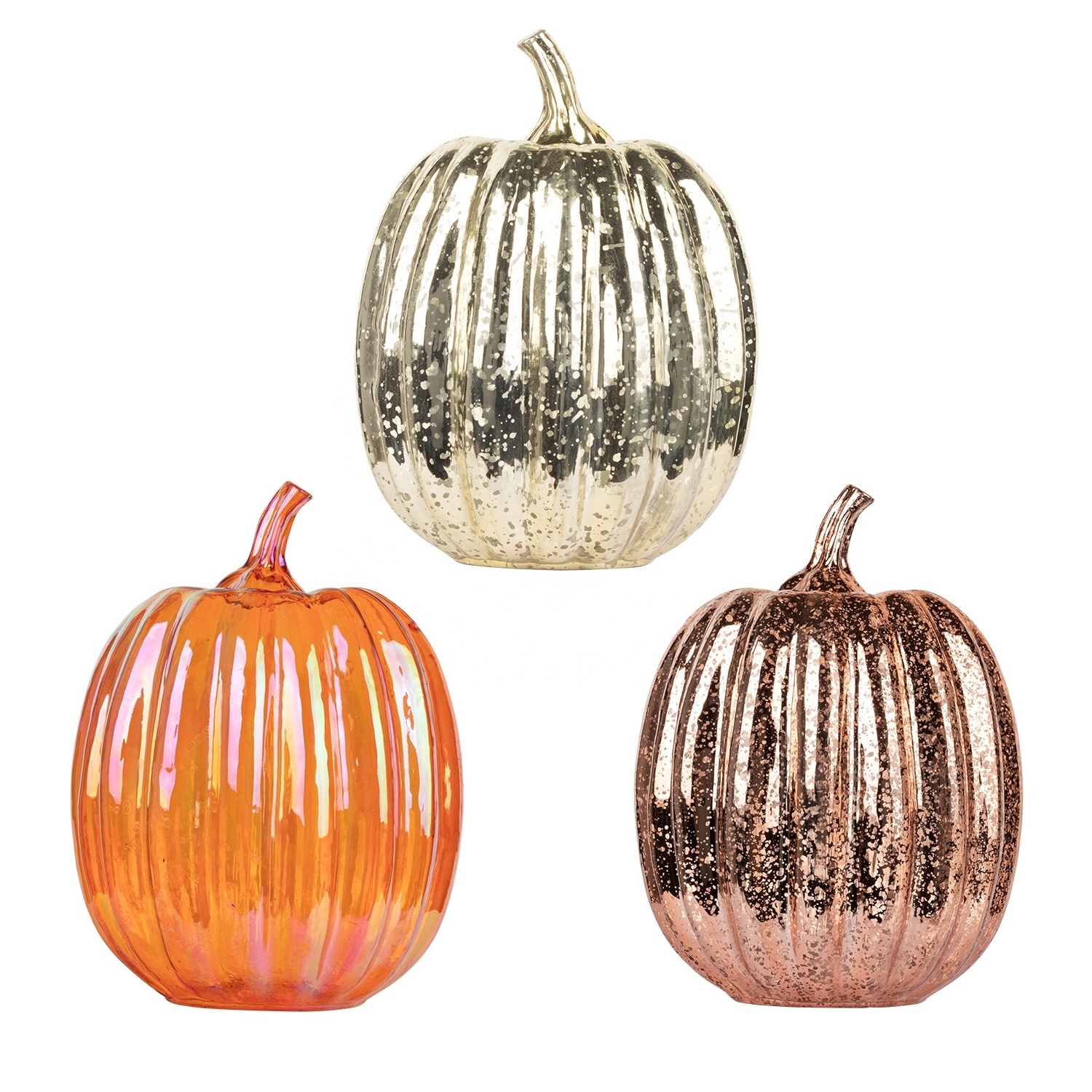 Led Lights Thanksgiving Autumn Fall Harvest Small Battery Operated Led Light Mercury Glass shatterproof Pumpkins Lantern