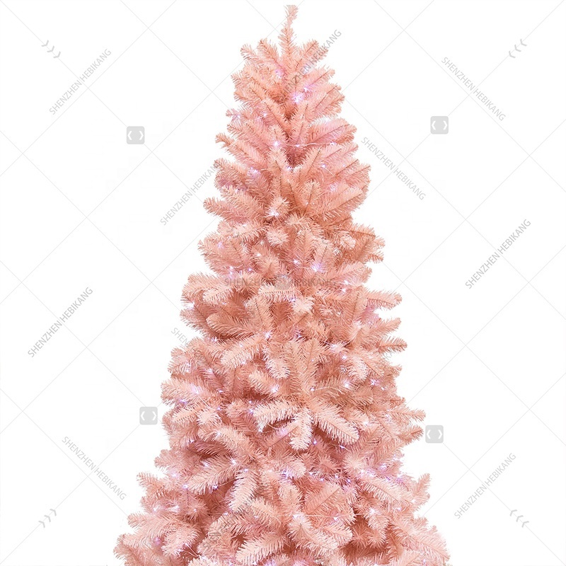 Customized high quality green white snow-falling black Artificial Christmas tree Artificial PVC PE Pink Christmas Tree