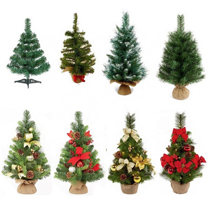 New Design xmas decoration pine needle flocked Artificial table Christmas Tree