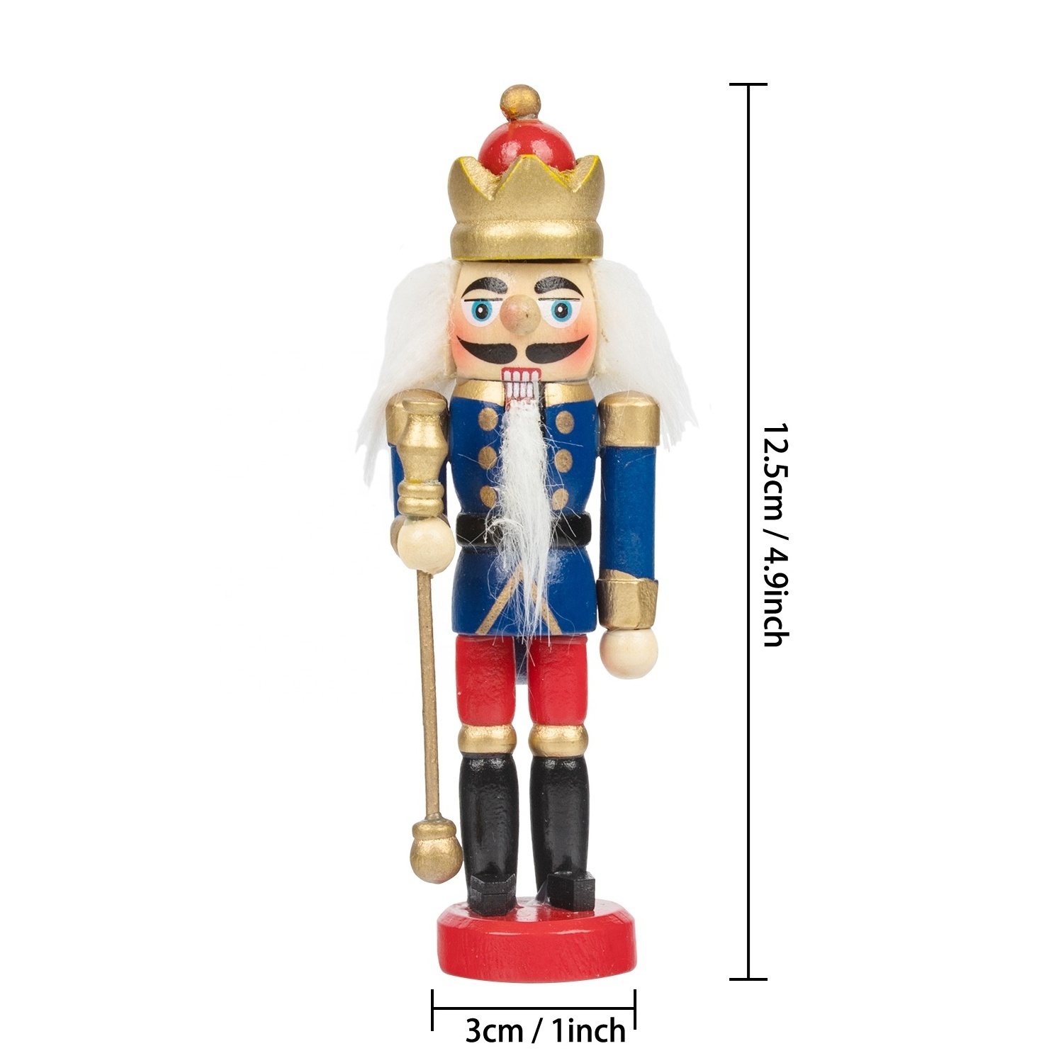 2019 Christmas ballerina ornaments 3d 10-inch Wooden Nutcracker soldier for Christmas Decoration