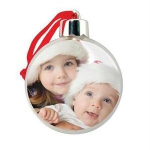 Wholesale plastic christmas ball glass christmas flat ball ornaments Photo Ornament Ball