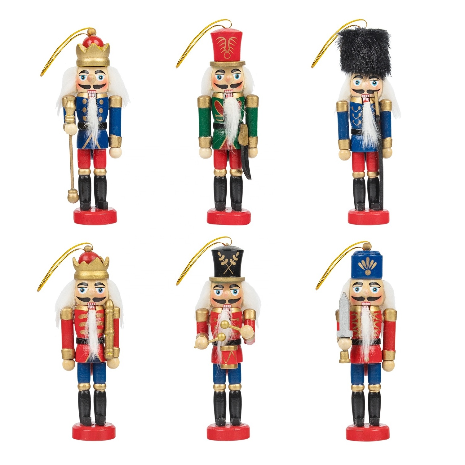 2019 Christmas ballerina ornaments 3d 10-inch Wooden Nutcracker soldier for Christmas Decoration