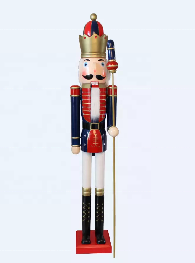 Custom Christmas ornaments holiday outdoor decorative giant 1.8M 6ft wooden nutcracker soldier