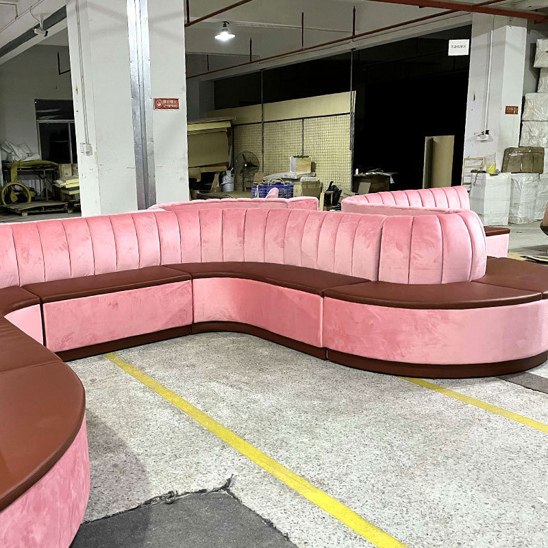 Hendry Wholesale S shape booth seating sofa high quality restaurant sofa  para restaurant for commercial use leather booth sofa