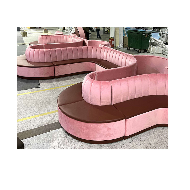 Hendry Wholesale S shape booth seating sofa high quality restaurant sofa  para restaurant for commercial use leather booth sofa