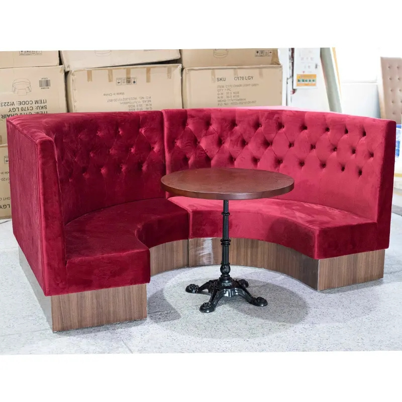 U Shape and Half Round Sectional Sofa Booth L Space Saving Furniture Night Club Furniture for Restaurant