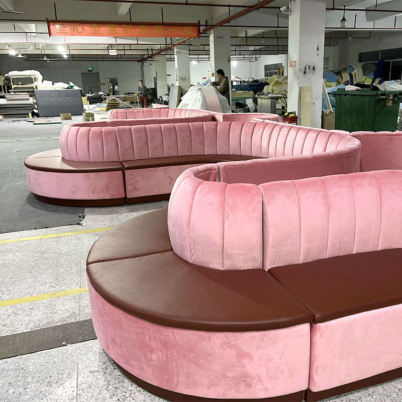 Hendry Wholesale S shape booth seating sofa high quality restaurant sofa  para restaurant for commercial use leather booth sofa