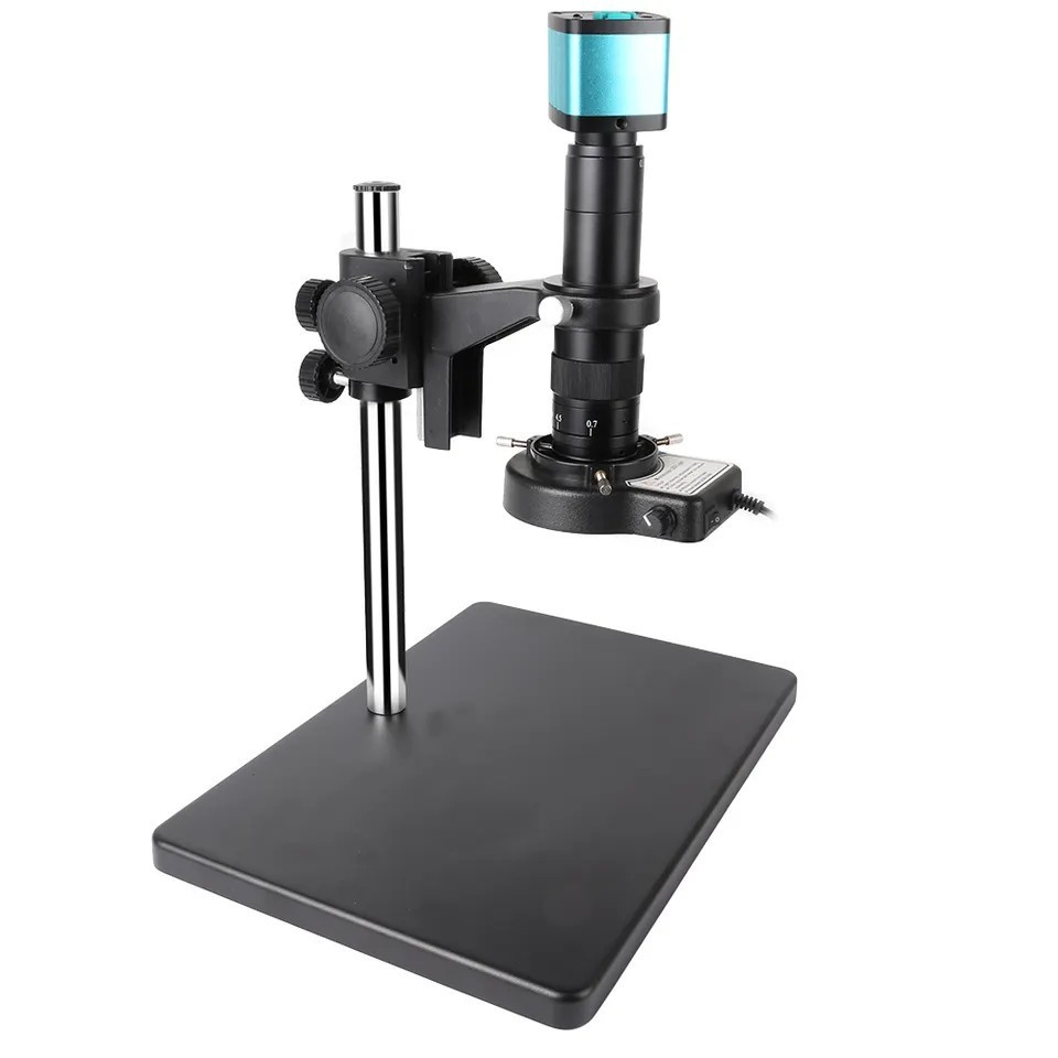 U48MP HD-mi USB Industrial Digital Video Microscope Camera 180X Zoom C-Mount Lens For Phone PCB Soldering Repair Big Metal Stand