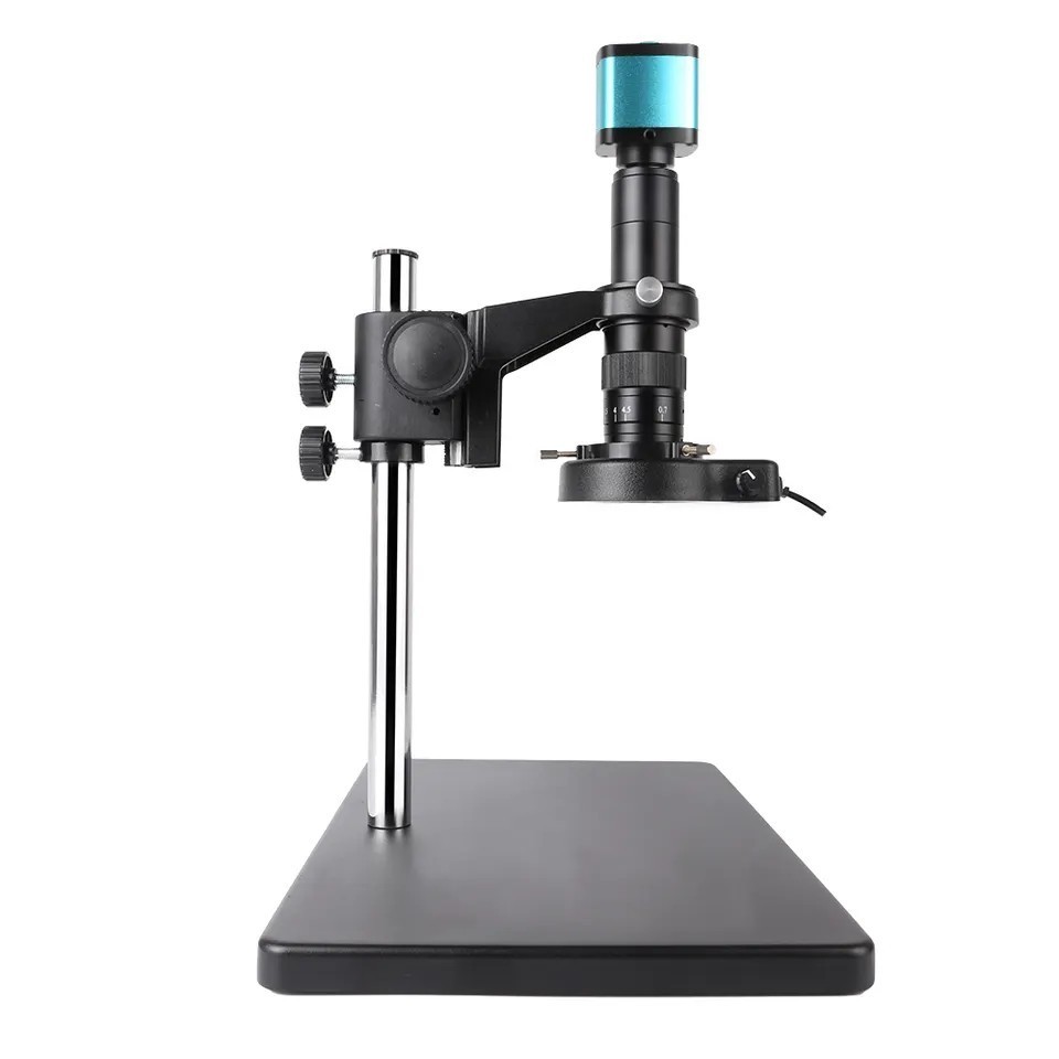 U48MP HD-mi USB Industrial Digital Video Microscope Camera 180X Zoom C-Mount Lens For Phone PCB Soldering Repair Big Metal Stand