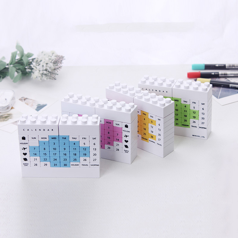 Custom creative calendar DIY desktop decoration building blocks desk calendar