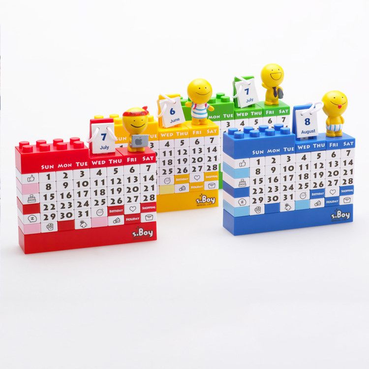 Custom creative calendar DIY desktop decoration building blocks desk calendar