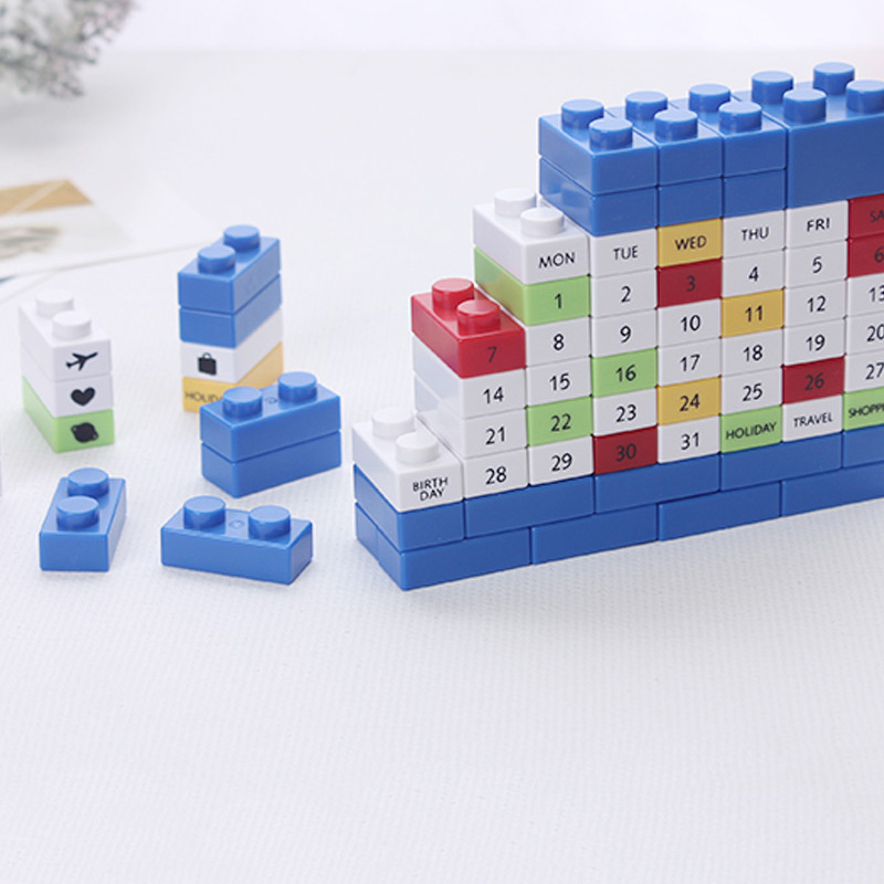 Custom creative calendar DIY desktop decoration building blocks desk calendar