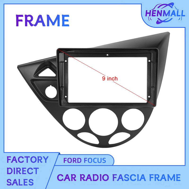 Henmall For Ford Focus 1998-2005 Car Radio Fascia Fit Stereo Installation Panel Dash Mounting Kit Cover DVD Audio Frame