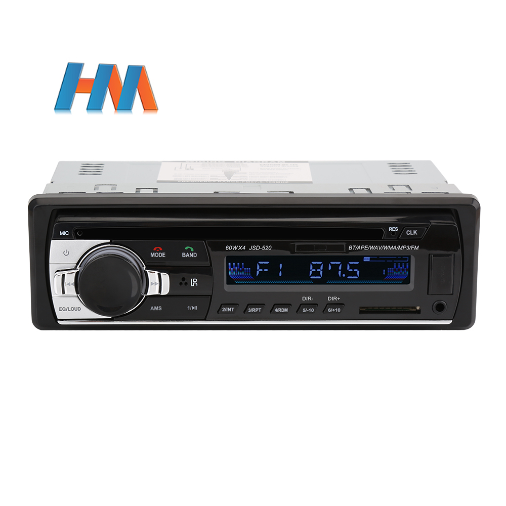 JSD520 Car Radio Stereo Player MP3 1Din Digital BT Player 60Wx4 FM Radio Audio with In Dash AUX Input