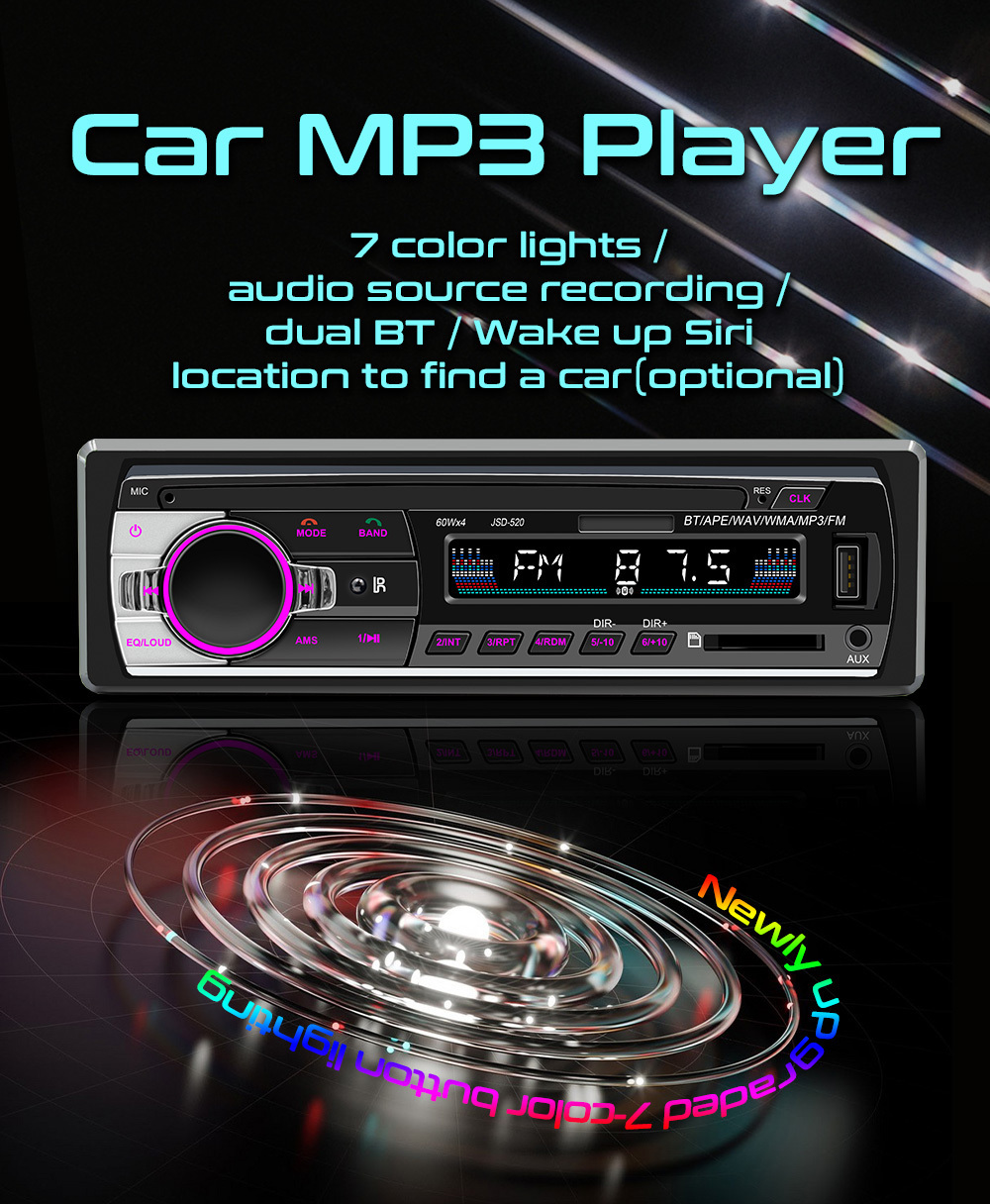 Dual USB Car Audio 530 Car MP3 Player Radio FM USB AUX-IN Music Stereo In-dash Universal Recorder 1 Din Dashboard Car Radio