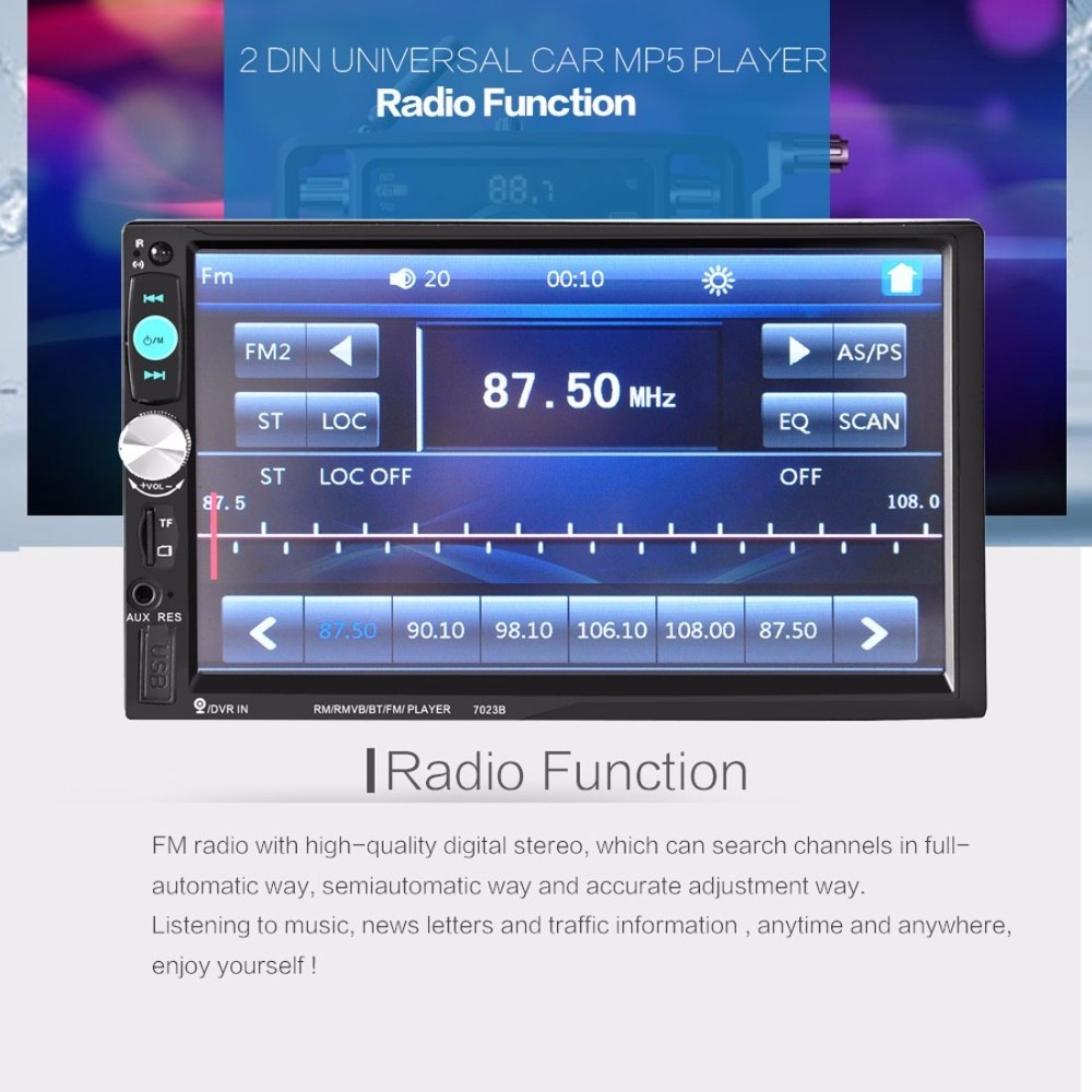 Hengmao 2 Din Car Multimedia Audio Player Stereo Radio 7 inch Touch Screen HD MP5 Player Support BT FM Camera