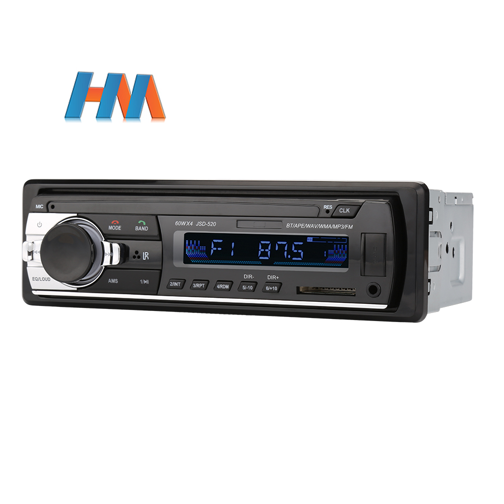 JSD520 Car Radio Stereo Player MP3 1Din Digital BT Player 60Wx4 FM Radio Audio with In Dash AUX Input