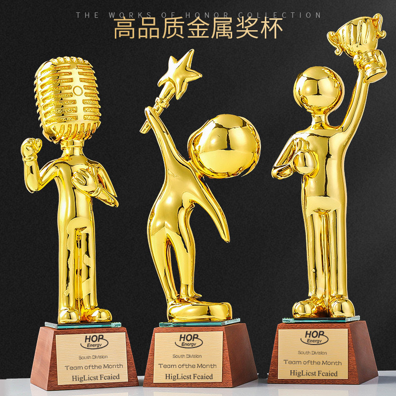 China Wholesaler Crystal Honour Plaque Customized Competition Trophy Metal Trophy Award