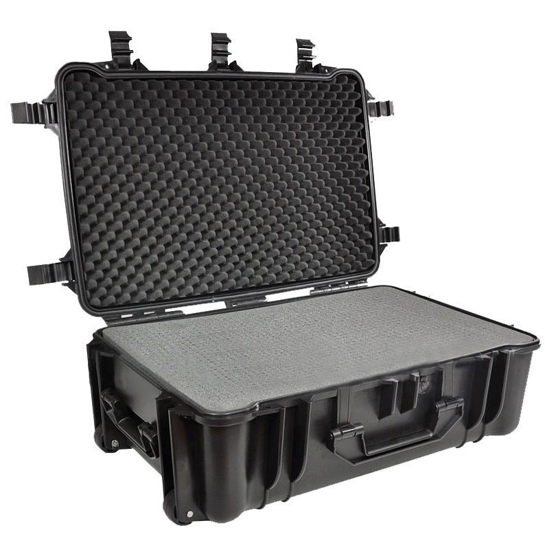 Protective Plastic Trolley Equipment Carrying case with foam