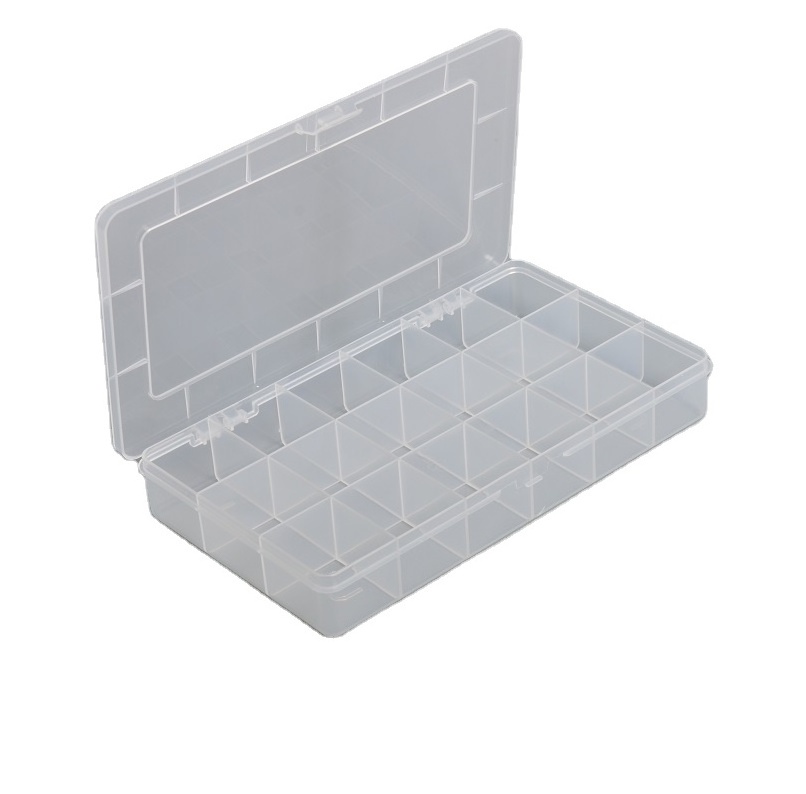 Free Sample Available Small Transparent Plastic Sewing Tool Box With 18 Dividers Inside