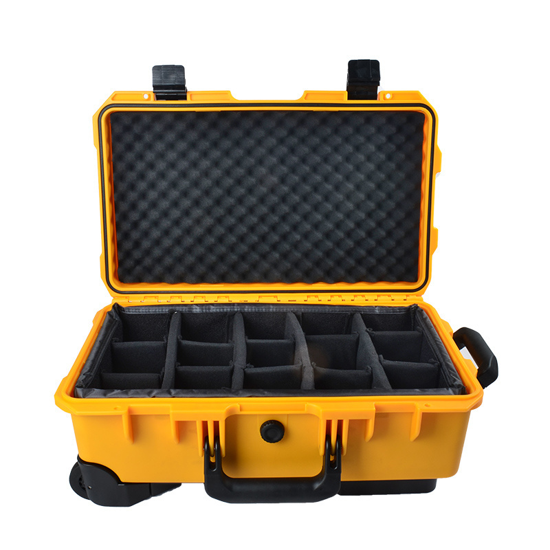 Hard Shell Waterproof Hard Plastic Camera Carrying Protective Case Trolley Camera Case With Foam Insert Padding