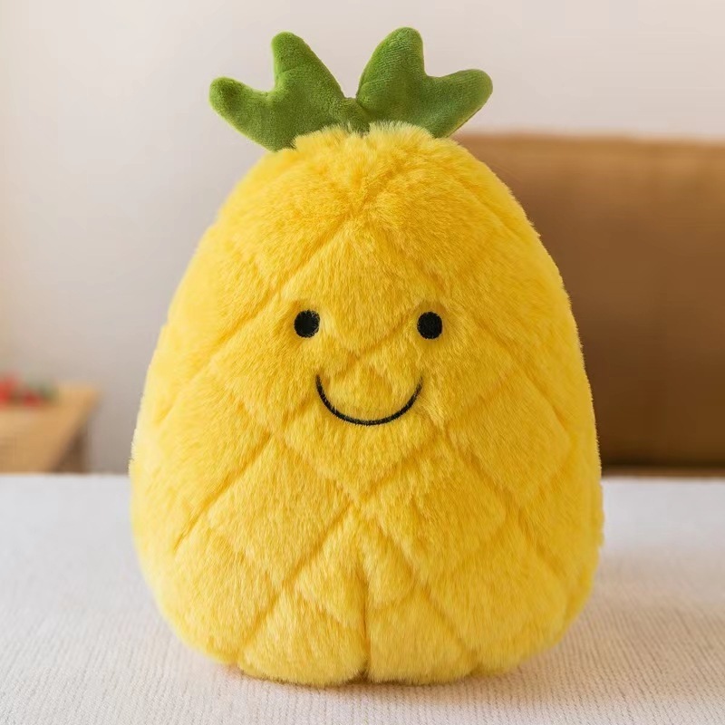 Simulation Fruit Plush Toys Peach Pumpkin Watermelon Carrot Vegetable Plush Dolls Mango Durian Milk Tea Avocado Stuffed Toy