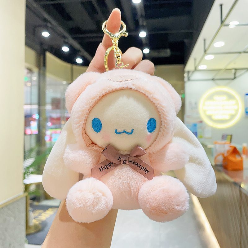 Hot selling cute Sanrrio Kulomi pendant plush doll Cinnamon Dog figurine Meletti backpack bag hanging ornaments keychain