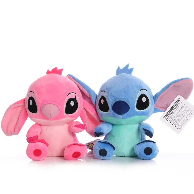 20cm Lilo & Stitch Pink Blue Stuffed Plush Dolls Pendant Toys Models Cute Boy Girl Christmas Halloween Toy Gifts