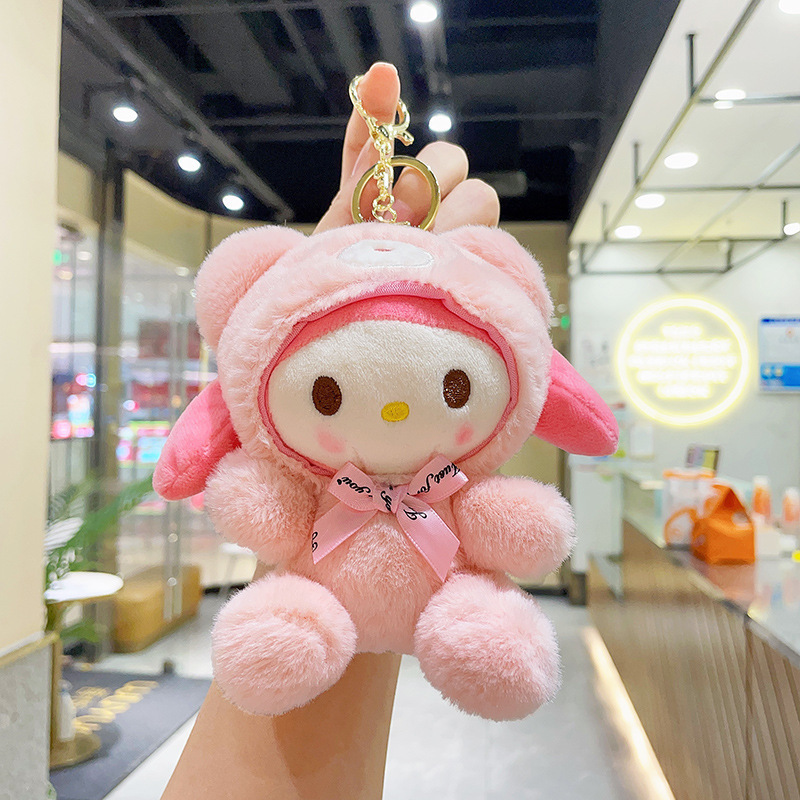 Hot selling cute Sanrrio Kulomi pendant plush doll Cinnamon Dog figurine Meletti backpack bag hanging ornaments keychain