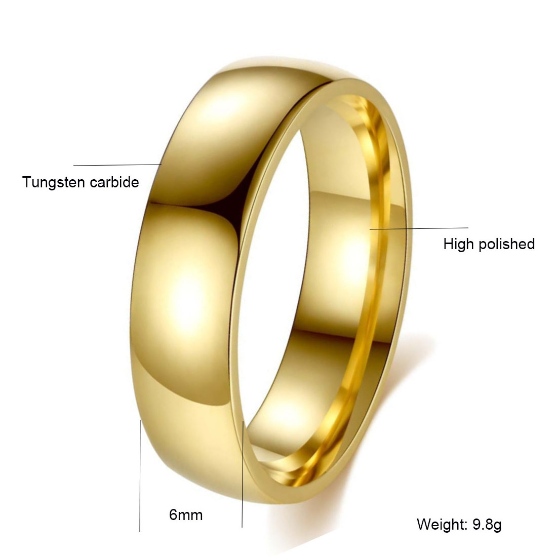 3mm 4mm 5mm 6mm 7mm 8mm 10mm gold Tungsten Rings for Men Women Engagement Wedding Bands Domed Polished Comfort Fit