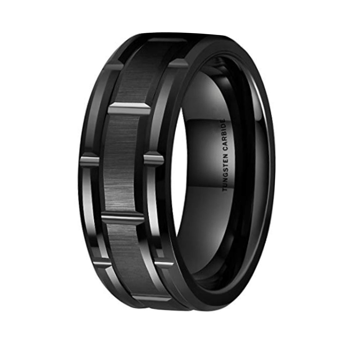 Newest Design Eternity 8mm His And Her Set black Gold 18k couple Tungsten Ring wedding rings couple set