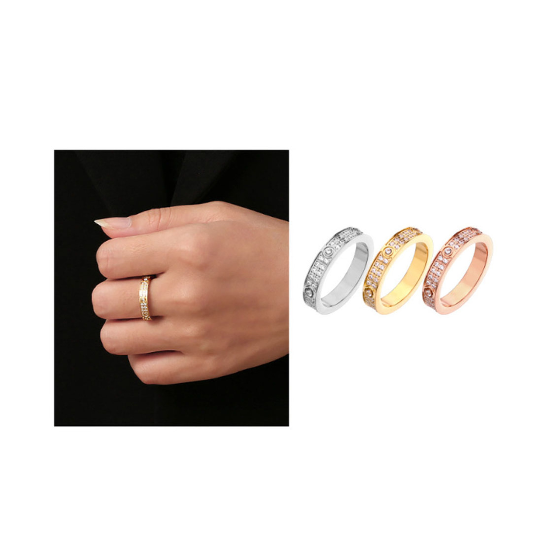 ring women fashion Stainless Steel Jewelry gold womens Ring