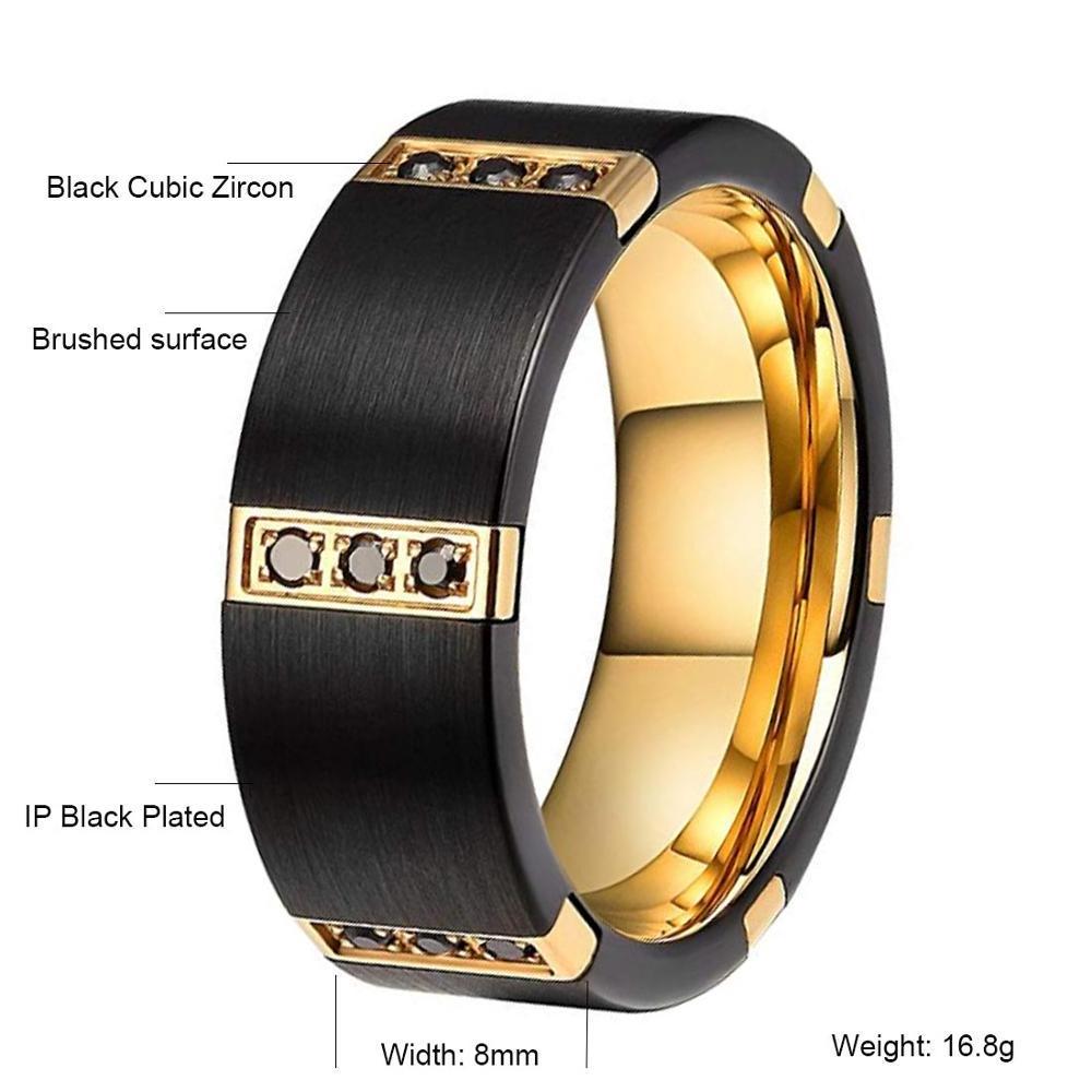 ring new arrival men band Wholesale 8mm Black Diamond Bands Tungsten carbide Custom Jewelry For Men ring