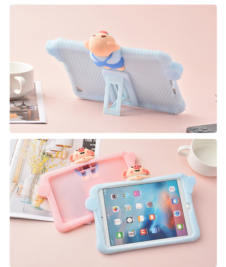 Factory Hot Sale kids Cartoon Designer Silicone Kids Tablet Cases Skin Cover for ipad Mini 1 2 3 Case