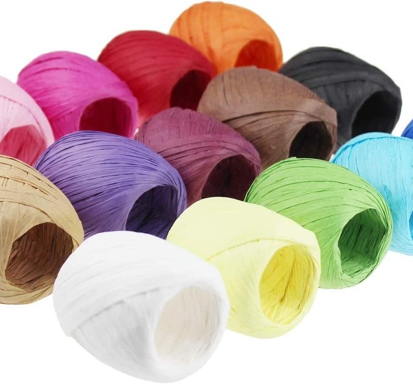 Wholesale craft paper twisted twine rope paper raffia yarn for crochet handbags