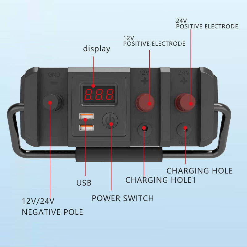 598000mah multi function car truck jump starter 12v 24v smart power bank emergency tools apply to 6.0L engine