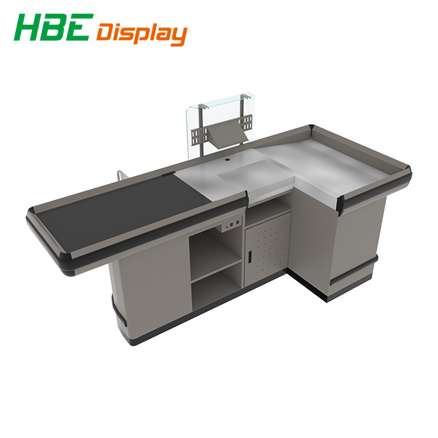 Up To Date Styling Customized Metal Gondola Grocery Supermarket Display Cashier Counter For Sale