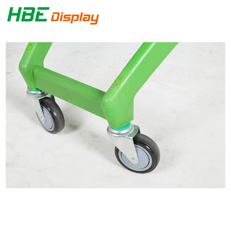 New Style Plastic Supermarket Plastic Metal Wheeled Market Trolley Bag Shopping Cart Trolley For Retail