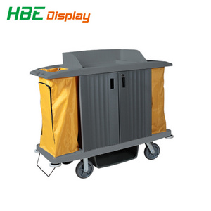 Hotel cleaning cart/ Hotel housekeeping maid plastic Service trolley