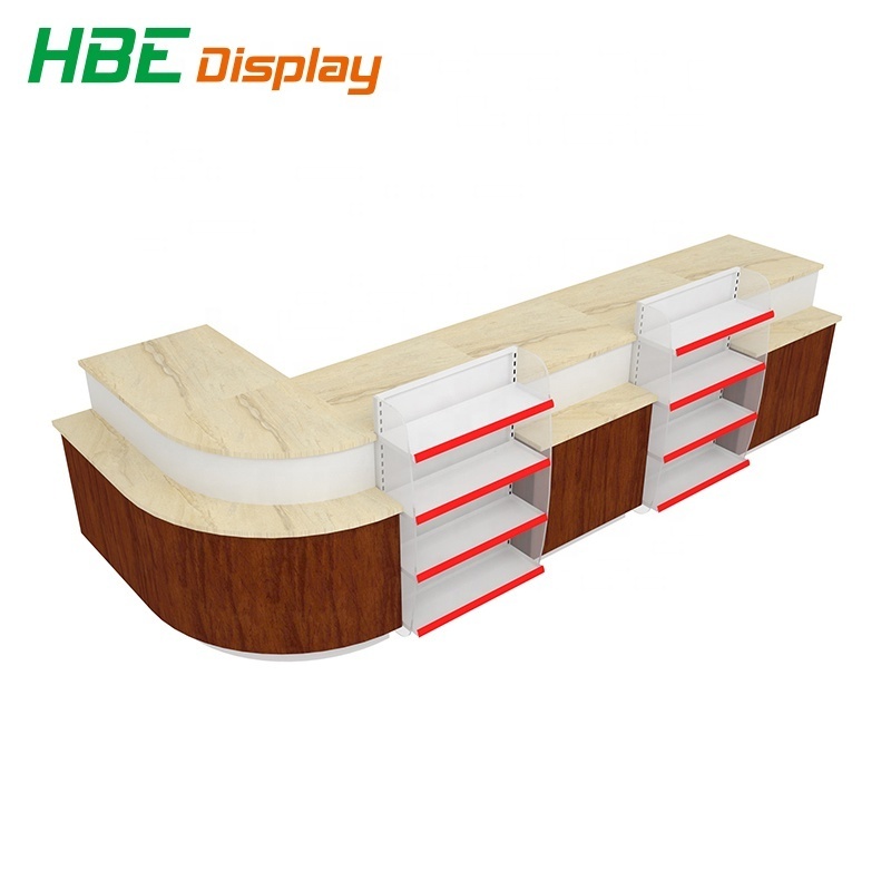 Design Supermarket Convenience Store Cash Counter Desk Checkout Counter for Sale