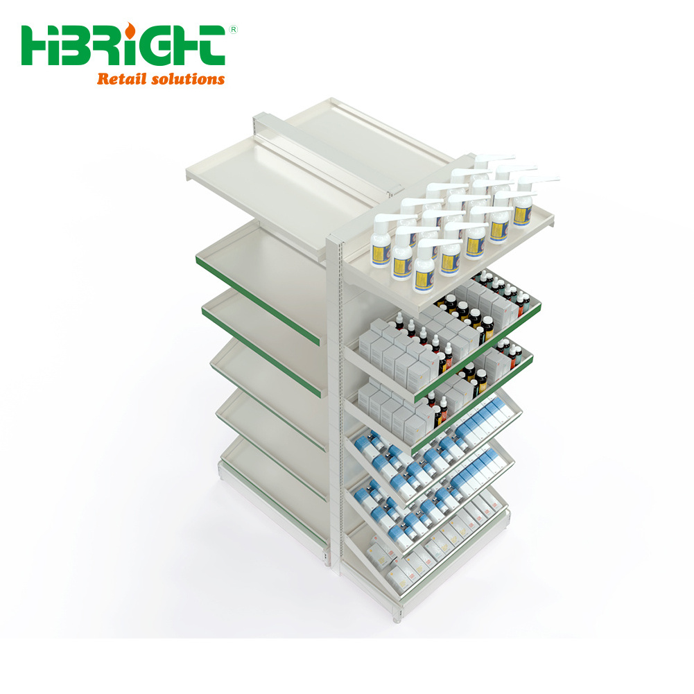 China factory medicine store professional display pharmacy gondola shelving