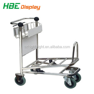 stainless steel airport passenger baggage cart