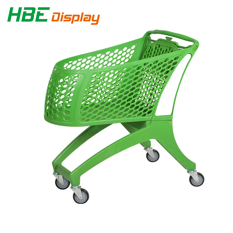 New Style Plastic Supermarket Plastic Metal Wheeled Market Trolley Bag Shopping Cart Trolley For Retail