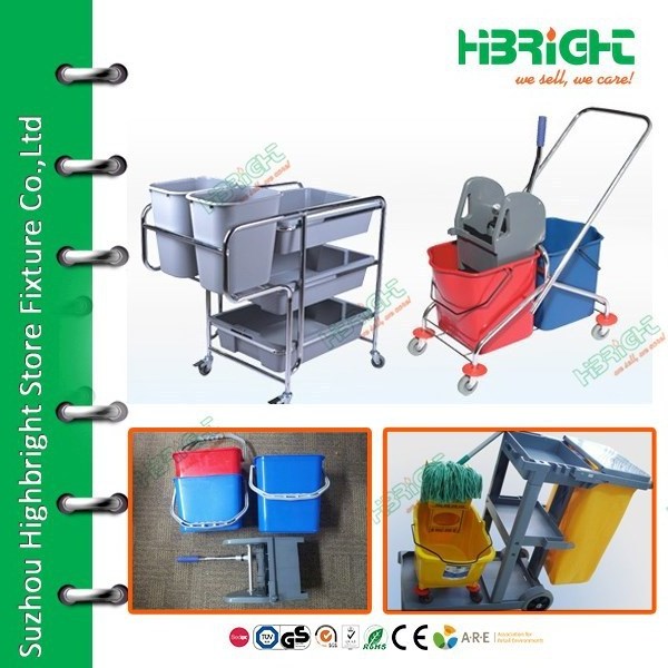 Hotel cleaning cart/ Hotel housekeeping maid plastic Service trolley