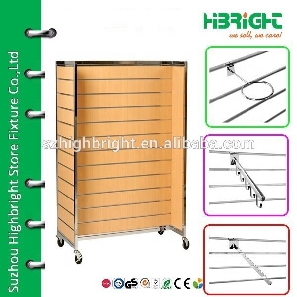 commercial wood round retail custom portable clothing display rack for sale