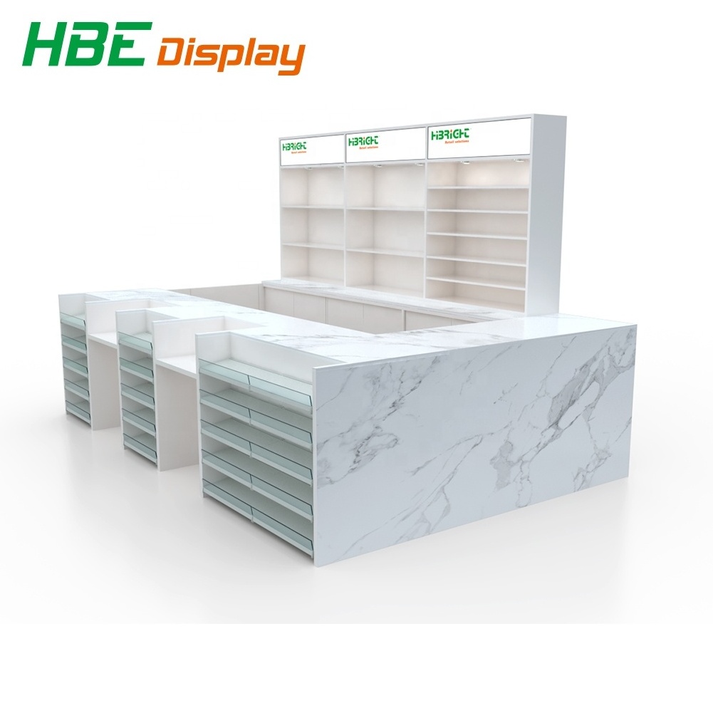 New design grocery store wood and metal cash counter for supermarket