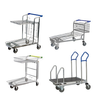 500kg heavy duty industrial warehouse logistics picking hand push cart steel platform trolley