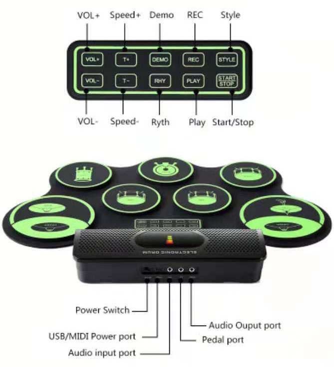 2022 High Quality Portable Professional Acoustic Digital Drum drum percussion