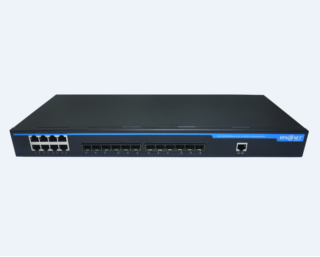 Managed 10G Ethernet Switch S7020 Provides 8 10/100/1000 Base-TX ports and 12 10G SFP+