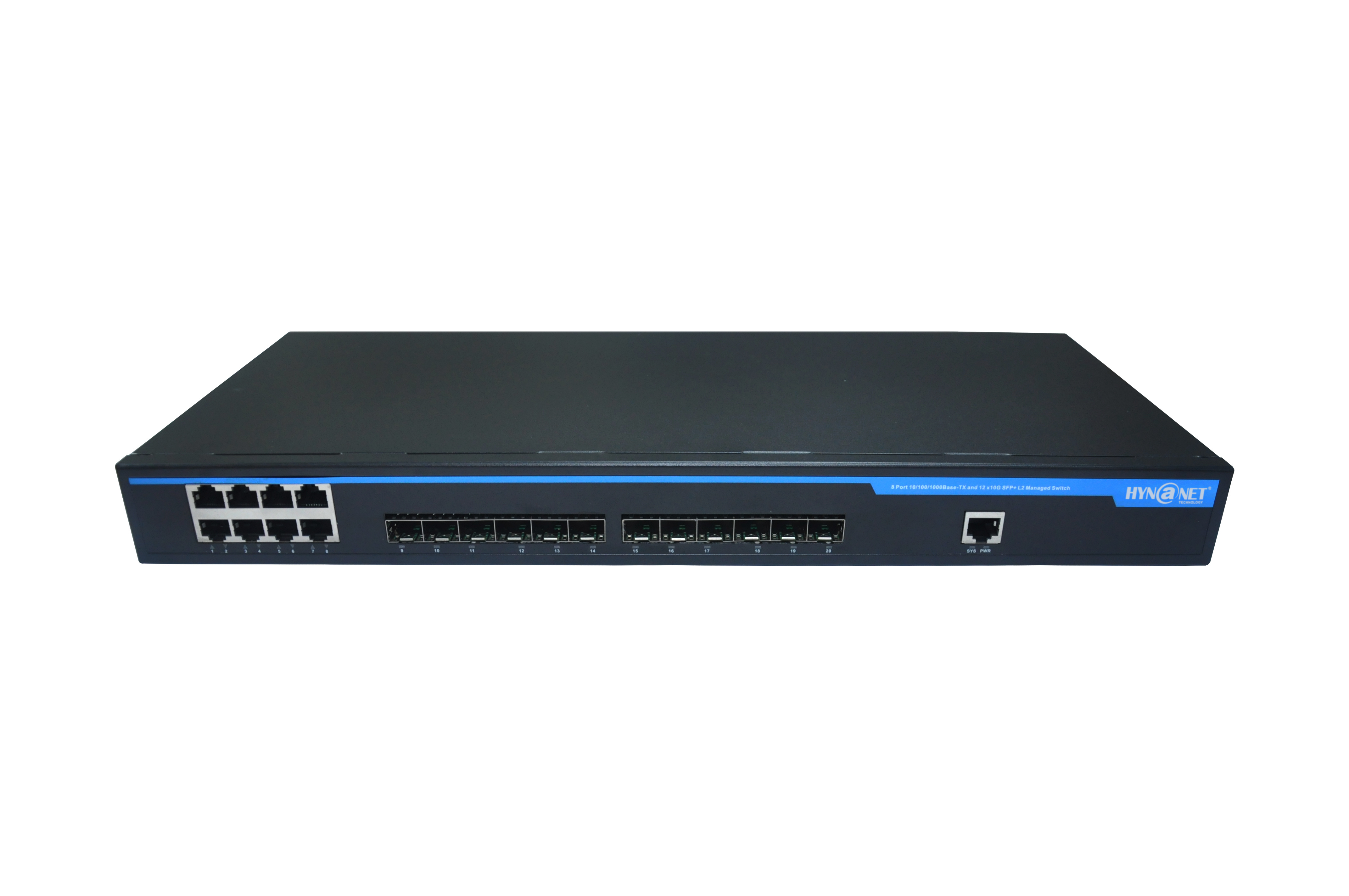 Managed 10G Ethernet Switch S7020 Provides 8 10/100/1000 Base-TX ports and 12 10G SFP+